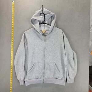 Cult Favorite Hoodie Mens Small Gray Full Zip Fleece Sweatshirt Kangaroo Pocket